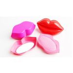 2-In-1 Lip-Shaped Foldable Mirror W/ Hair Brush