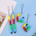 Foldable Plastic Puzzle Ballpoint Pen w/ Hanging Chain