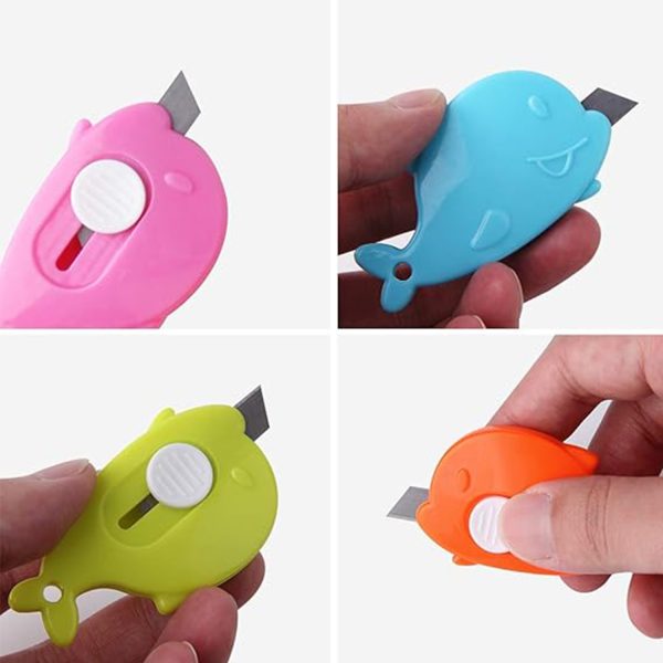 Whale Shape Mini Retractable Utility Knife Box Cutter Letter