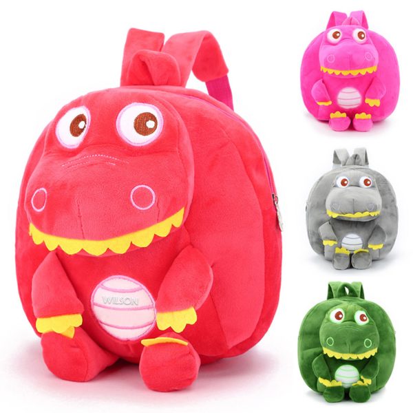 Little Dinosaur Kids Plush Backpack School Bag