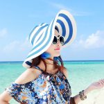 Women Summer Stripe Beach Hat