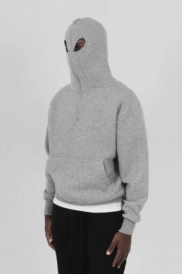 Full Face Zip Up Hoodie With Eye Holes Sweatshirt