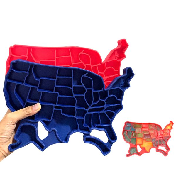 United States map silicone ice tray