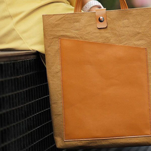 Waterproof kraft paper laptop tote bag