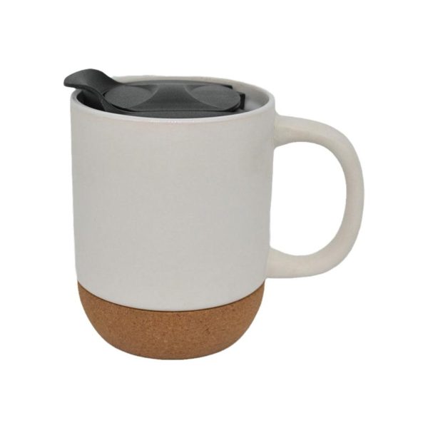 Ceramic Cork Bottom Mug with Lid