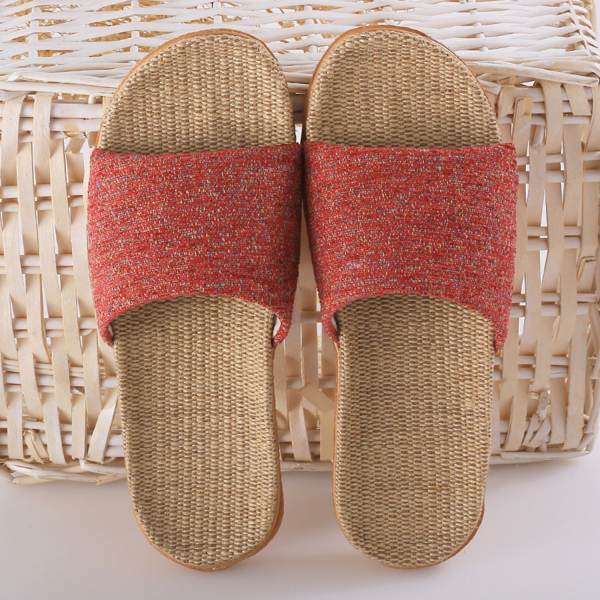 Lightweight & Soft Cotton linen Open-Toe Slippers