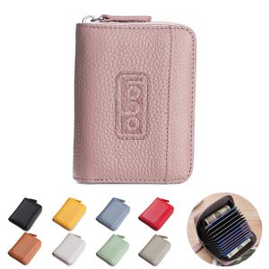 Multifunction Zippered Leather Organ Purse Coin Pouch