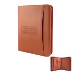 Multifunctional leather zipper business folder