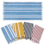 Cotton tassel shawl striped bath towel