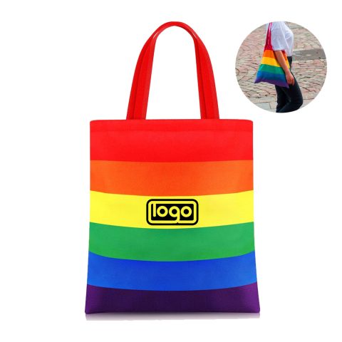 Rainbow Canvas Tote Bag