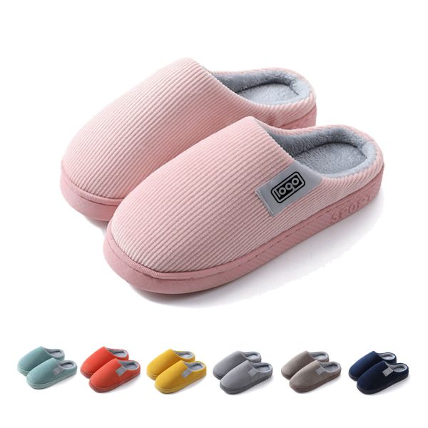 Solid-colored Plush Warm Slippers