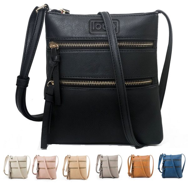 Women'S Casual Multifunctional Dual Zipper Shoulder Bag