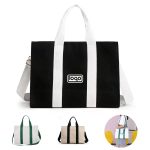 Stylish Canvas Tote Bag Zipper Closure