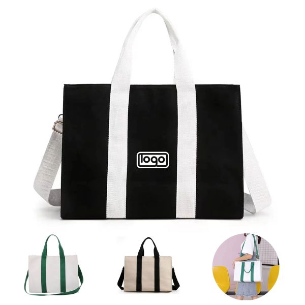 Stylish Canvas Tote Bag Zipper Closure