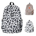 Nylon Leopard Print Backpack Schoolbag