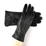 Winter Genuine Leather Lambskin Gloves for ladies