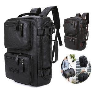 PU Leather Multi-functional Travel Backpack