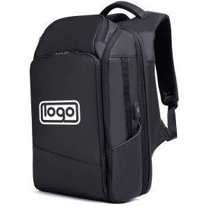 Nylon large capacity backpack with usb charging port