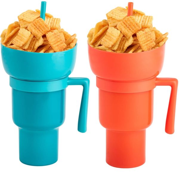 30OZ Plastic Snack & Drink All-in-One Cups