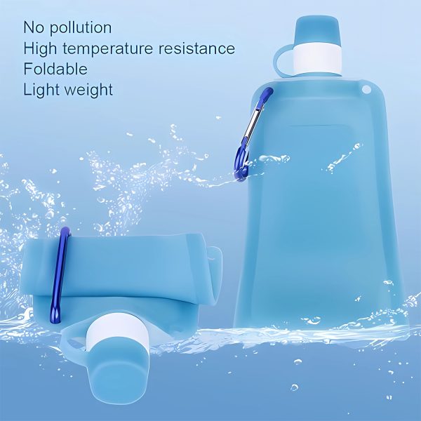 18.5Oz Outdoor Portable Silicone Folding water Bag