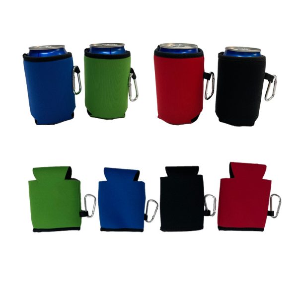 Neoprene Can Cooler w/ Carabiner Clip