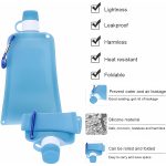 18.5Oz Outdoor Portable Silicone Folding water Bag