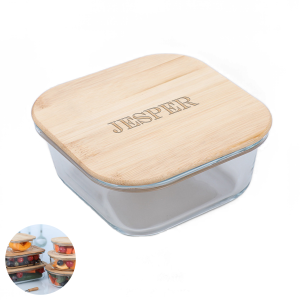 Glass Food Storage Container With Bamboo Lid