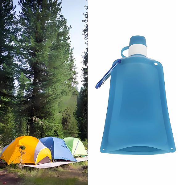 18.5Oz Outdoor Portable Silicone Folding water Bag