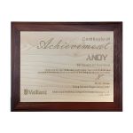 Honorary Certificate Holder Of Cherry Wood Veneer Office