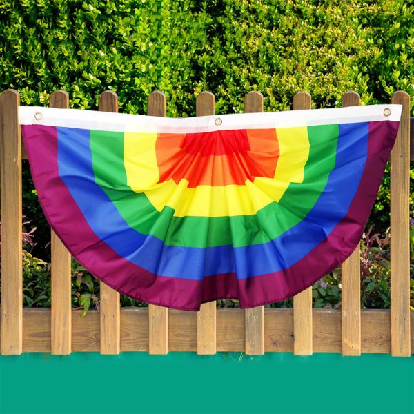 Pleated Fan Rainbow Bunting Support for The Community