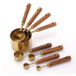 Wooden Handle Measuring Cups and Spoons Set