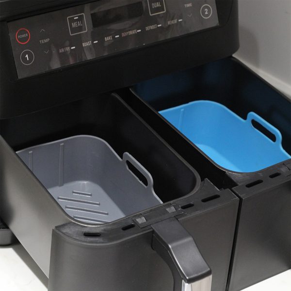 8-Quart 6-in-1 Air Fryer Steam Square Silicone Pot Hold