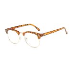 Vintage leopard print half-rim sunglasses