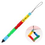 Foldable Plastic Puzzle Ballpoint Pen w/ Hanging Chain