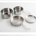 Outdoor stainless steel camping pot set