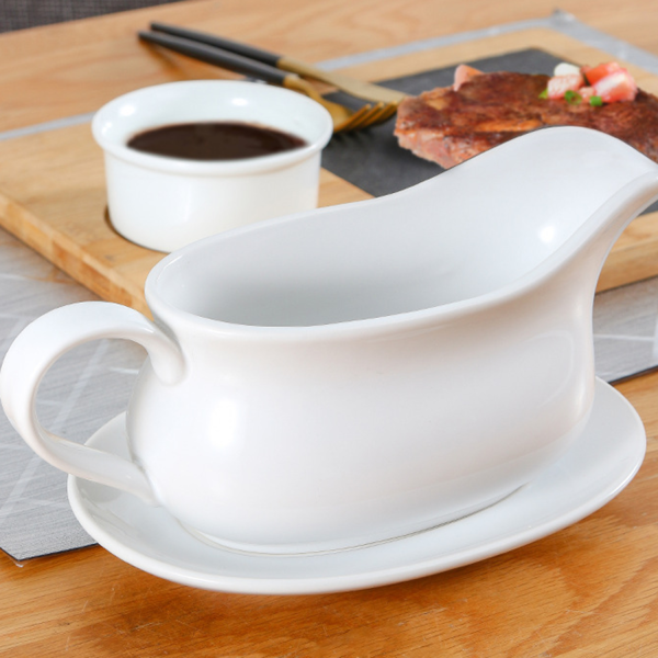 Sauce Server Salad Dressings Ergonomic Handle Gravy Boat