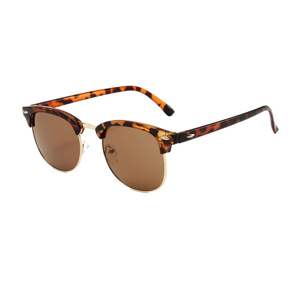 Vintage leopard print half-rim sunglasses