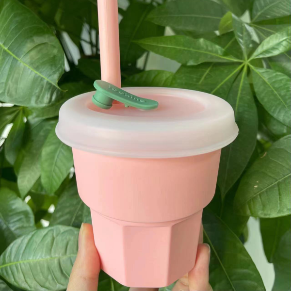 14Oz Silicone Straw And Lid Bpa Free Kinder Cup