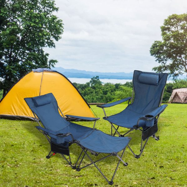 Foldable Camping Chair W/ Footrest