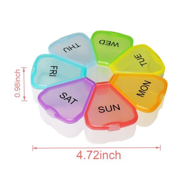 Cute Household Portable Rainbow Petal Pill Box