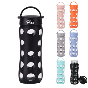 17Oz Glass Water Bottle with Protective Silicone Sleeve