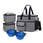 Pet Supplies Nylon Organizer Bag 2 Silicone Bowl