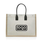 Jute Canvas Tote Bag