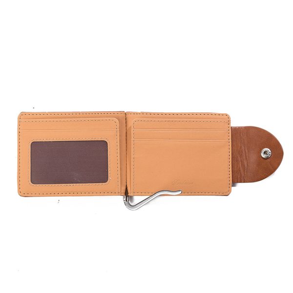 Men's PU Leather Money Clip Card Holder Wallet