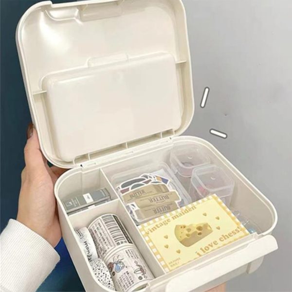 Multifunctional plastic student stationery storage box