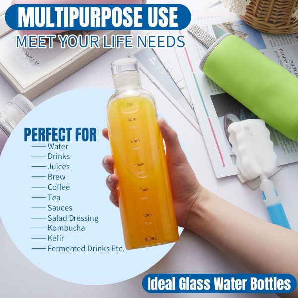 18Oz Reusable Times Glass Juice Bottles