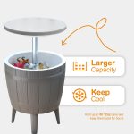 37L Adjustable Ice Bucket Bar Table