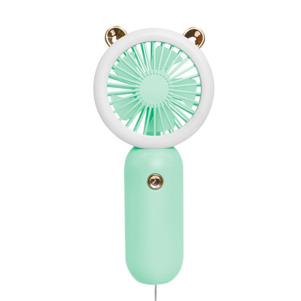 Portable USB rechargeable handheld fan with LED light