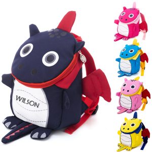 Nylon dinosaur cute anti-lost kid‘s backpack