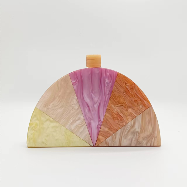 Semicircle Colorful Acrylic Clutch Purse